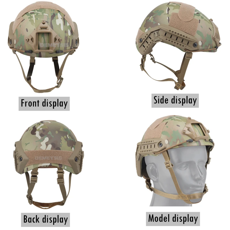 Tactical Helmet Camouflage FAST Airsoft Gear Paintball Head Protector with Night Vision Sport Camera Mount