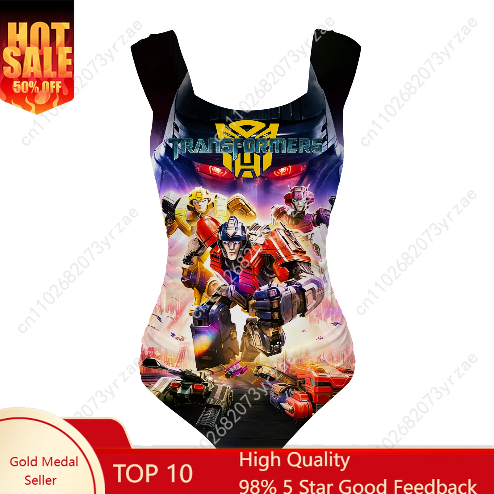 

Transformers One Piece Swimsuit Wide Strap Womens Bathing Suits Personalized Swimwear Pool Party Sexy Bikini Custom Suits