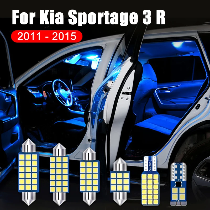 

7PCS Car LED Reading Lights Glove Box Trunk Lamps Vanity Mirror Bulb For Kia Sportage 3 R 2011 2012 2013 2014 2015 Accessories