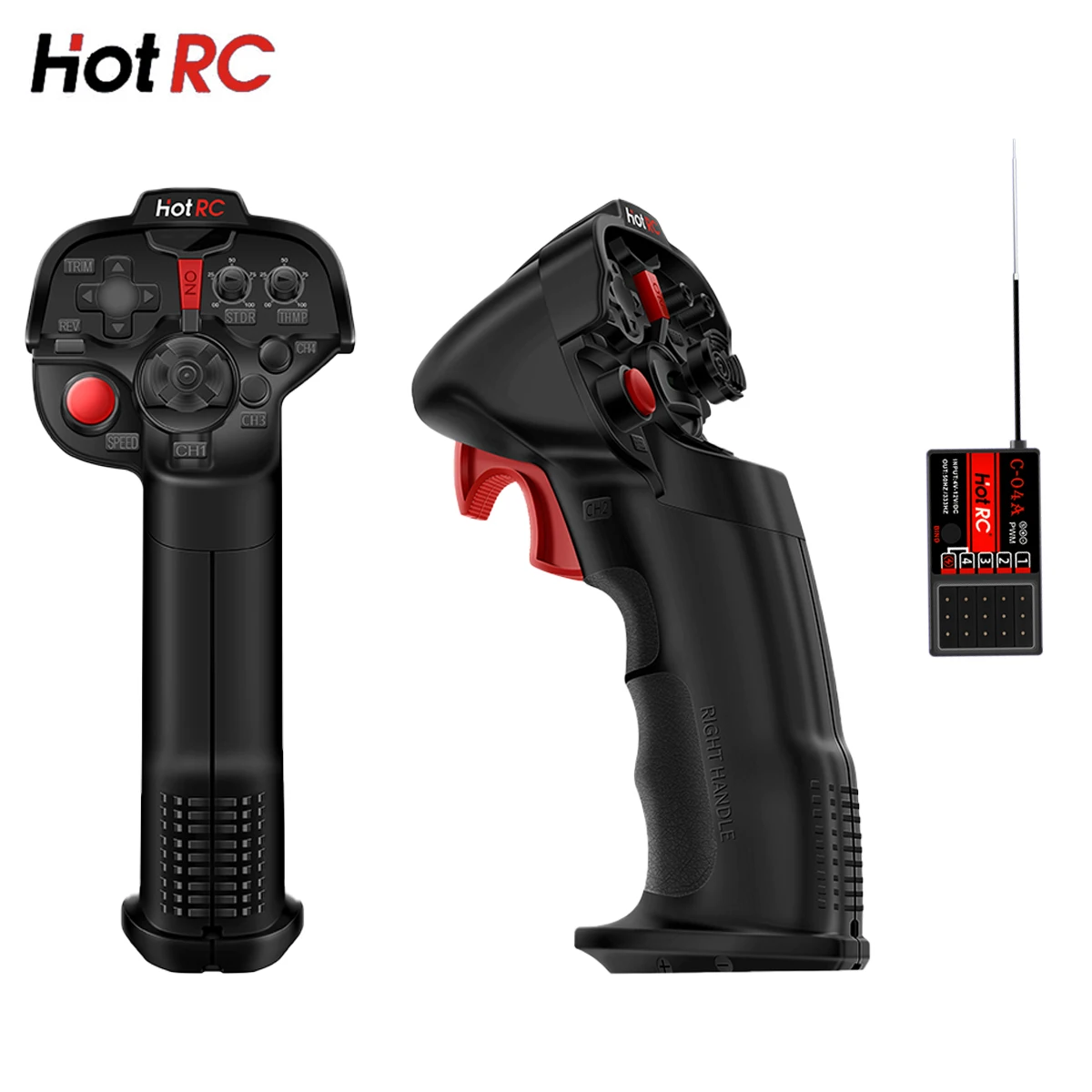 HotRC DS4A DS-4A 2.4G 4 Channel Single Hand RC Radio Transmitter C-04A 4-12V 4CH Receiver For RC Car Nest boat Tank robot