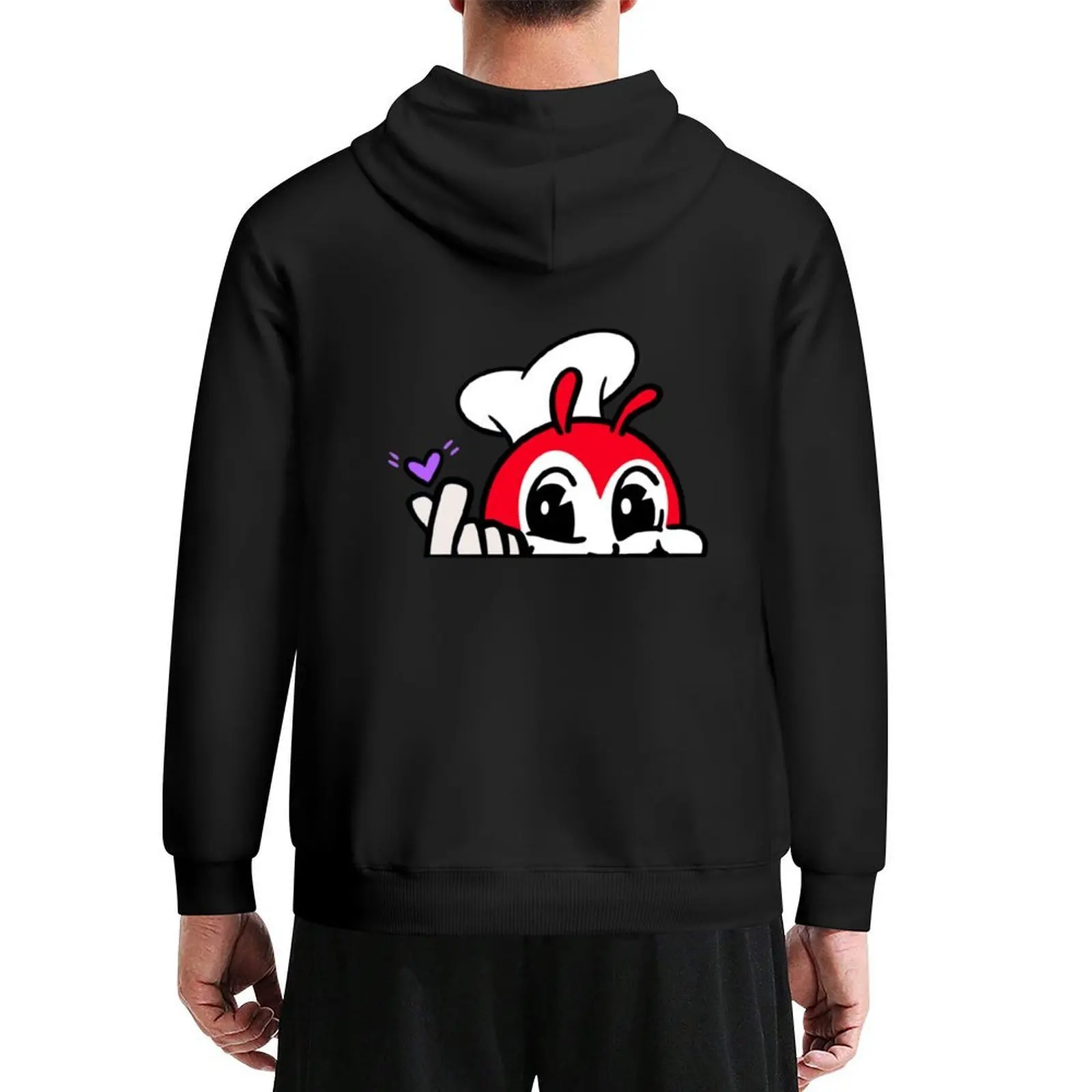 

ARMY PURPLE JOLLIBEE PEEKING FINGER HEART FILIPINO Hoodie anime clothes fashion men graphic hoodie
