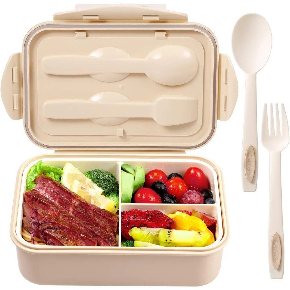 Lunch Box for Adults and Kids 1400ML Portable Bento Boxs with Tableware Microwave Safe Food Containers for School Office Camping