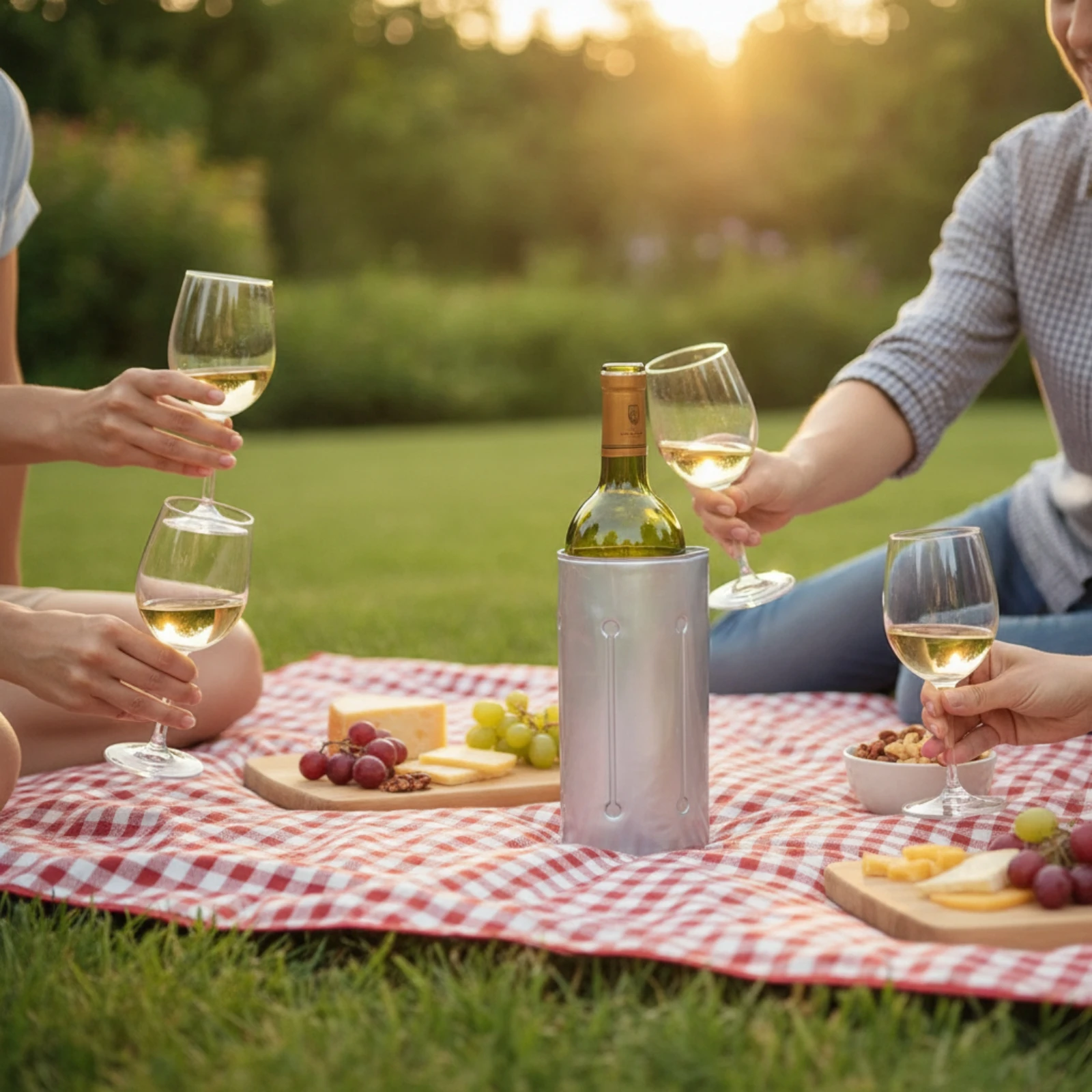 Wine Bottle Cooling Sleeve Space-Saving Wine Cooler Sleeve Bottle Cooling Wrap with Hook-and-Loop Fastener Slim Long-Lasting