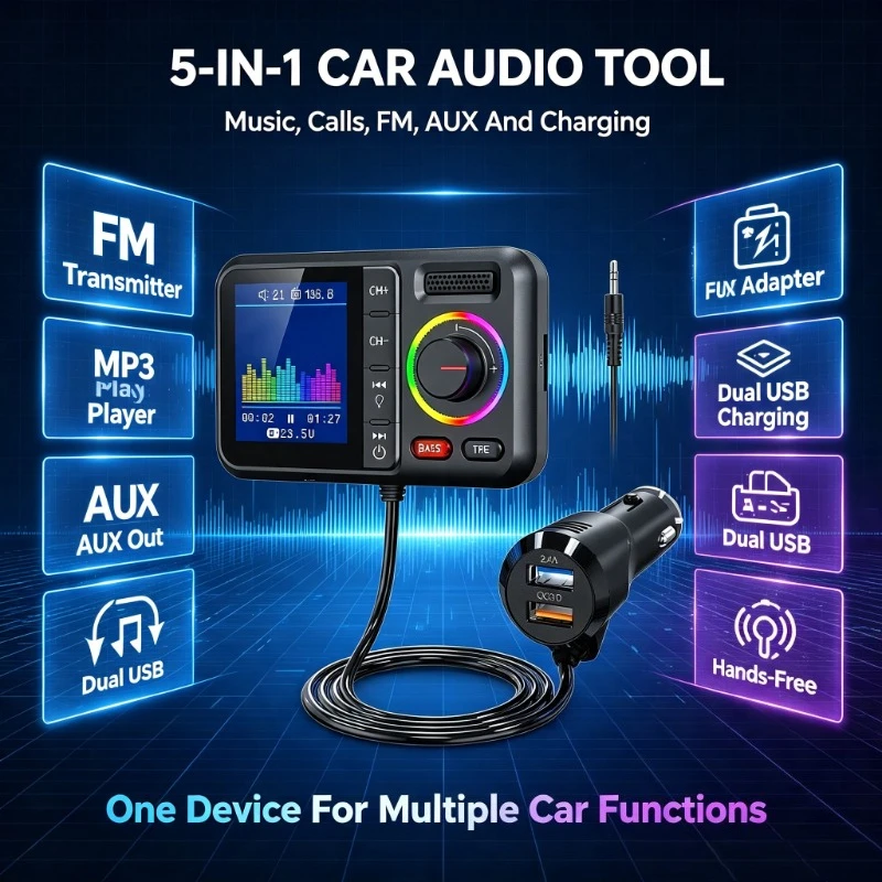Audio Music Car - QC3.0 Dual USB Car FM Transmitter