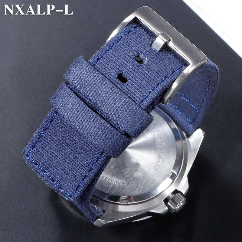 나일론 시계 스트랩 코튼 캔버스 밴드 20mm 22mm 남성용 팔찌 퀵 릴리스 브러시 버클 시계 밴드 Smartwatch Aaccessories