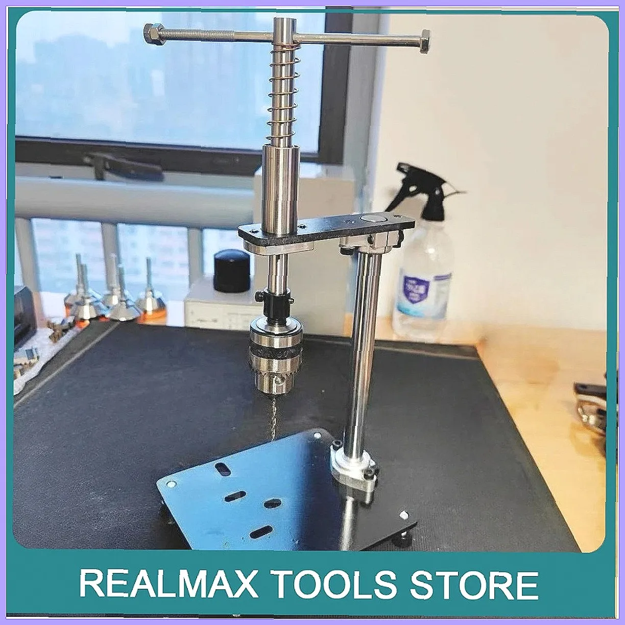 1.5-10MM Chuck Manual Tapping Machine, Small Vertical Desktop Tapper with Adjustable T-Handle & Wrench, CNC B12 Model
