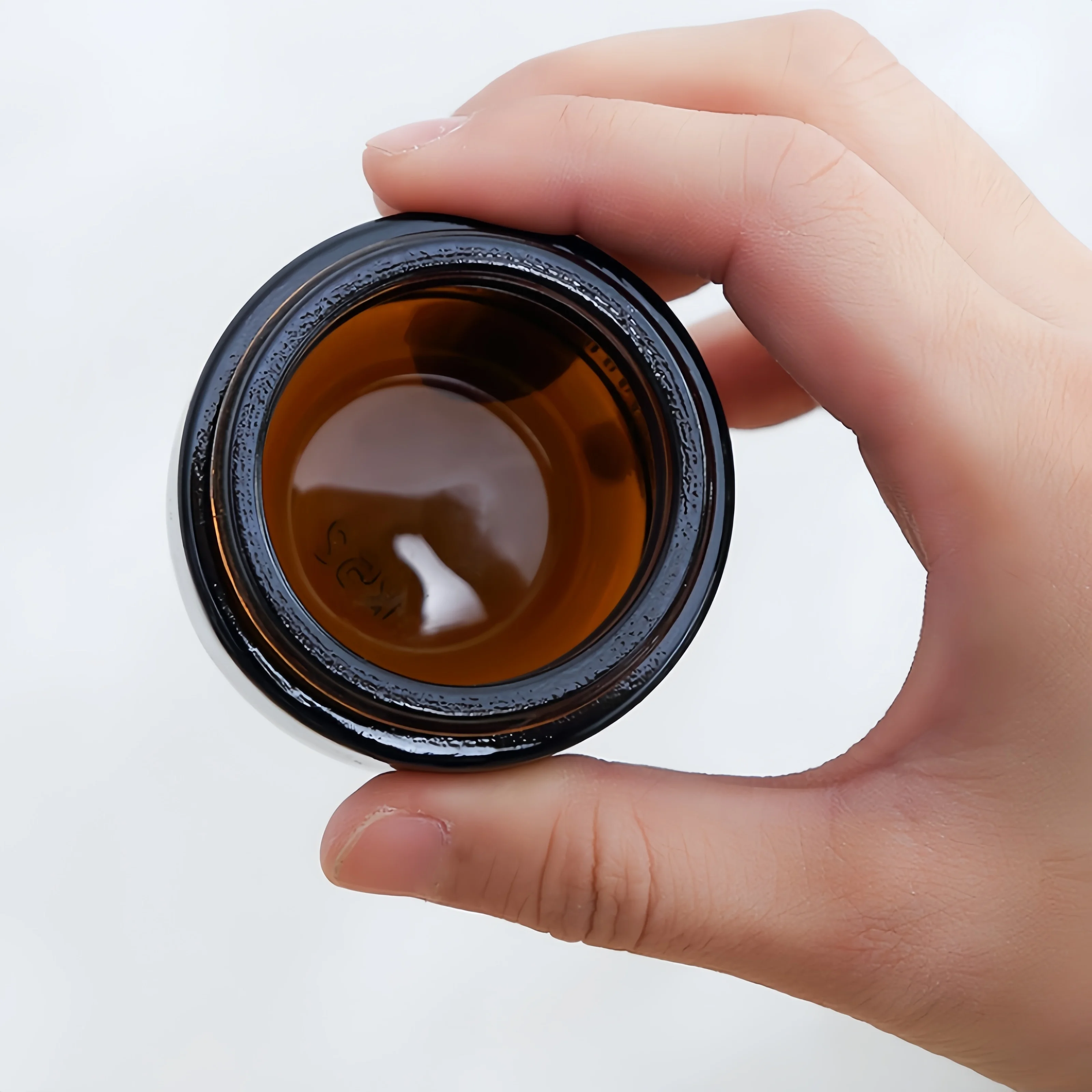 10pcs Thick Round Amber Glass Jars Pot Portable Face Cream Jars Travel Body Cream Refillable Makeup Sample Cosmetics Container