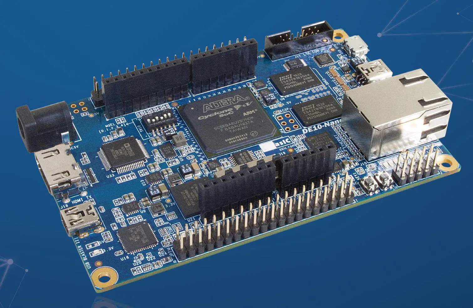 DE10-Nano FPGA Development Board Altera CycloneV SoC Dual-core ARM Cortex-A9 with ADC G-Sensor Ethernet HDMI-compatible Arduino