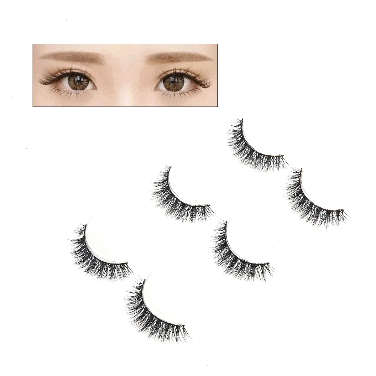 Faux cils 3D naturels longs et épais pour femmes, maquillage de fête quotidienne, longs et épais