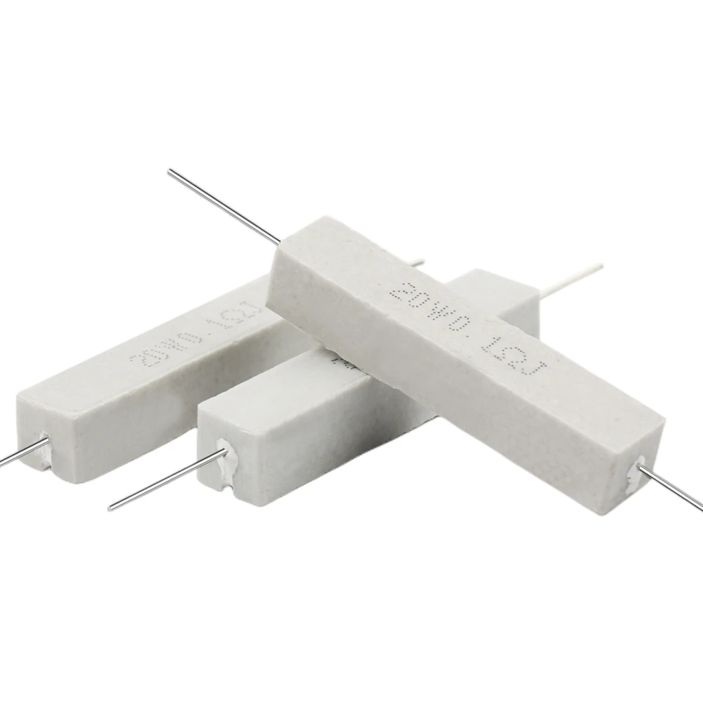 2PCS 20W cement resistor 1 R/ 2.5/2/2.2/3/4/5/8/10/30/33/200R 220R 300R 470R ceramic resistor