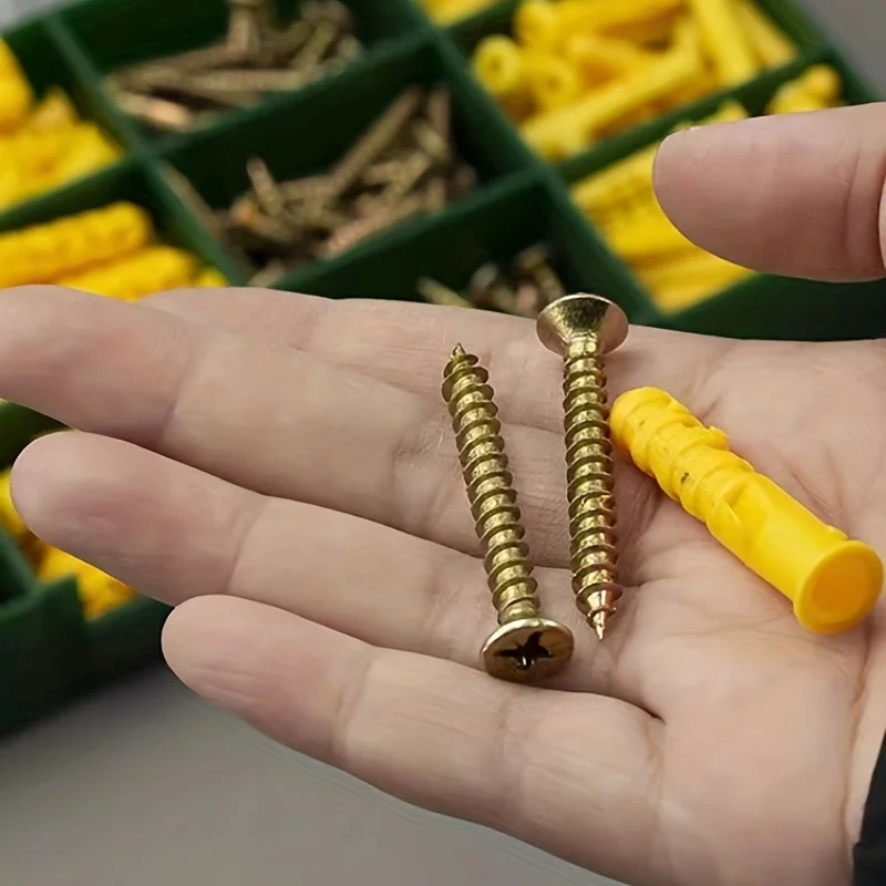 12 self-tapping screws plastic expansion tube boxed cross screws M4*30mm,M5*50mm,M6*30mmM8*40mm box kit 180PCS.