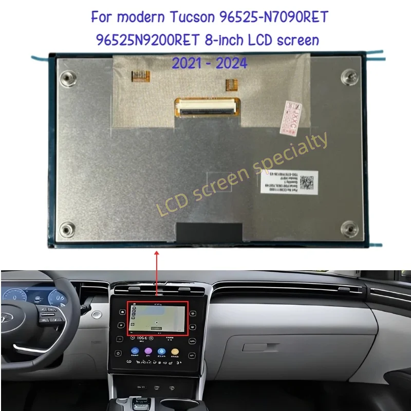 LCD Screen for Modern Tucson 96525-N7090RET 96525N9200RET 8-inch 2021 - 2024