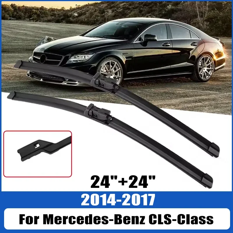 

For Mercedes-Benz CLS-Class C218 W218 2014-2017 2015 2016 Wiper Front Wiper Blades Windshield Windscreen Window Brush 24"+24"