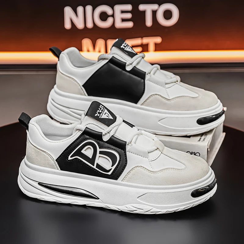 

Fashionable Sporty Men's Shoes Comfortable Breathable Student Boosting Anti-Slip Sneakers Casual Style Rubber Sole Summer Season