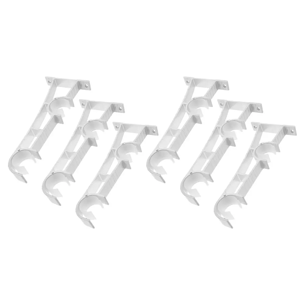 

6 PCS Curtain Rod Bracket Poles Brackets Hanging Adjustable Aluminum Alloy Heavy Duty