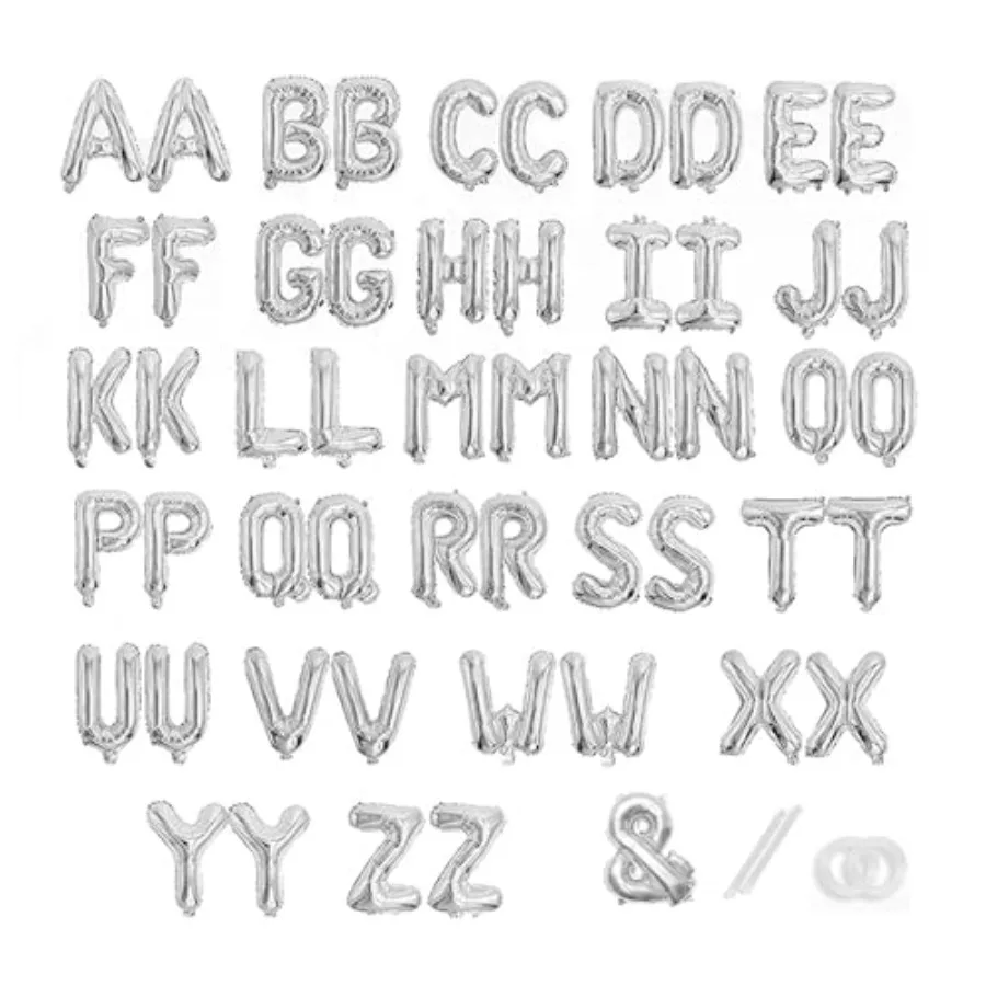 53 قطعة بالونات حروف AZ مع علامة 16 بوصة مايلر احباط بالون رسائل مجموعة للعروس الزفاف أعياد الميلاد الذكرى السنوية التخرج #1
