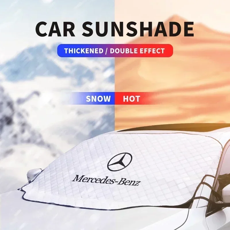 

Car Snow Ice Protector Visor Sun Shad Fornt Windshieldhade Thermal Insulatio For Mercedes Benz AMG A B C E Class GLC GLK GLA CLA