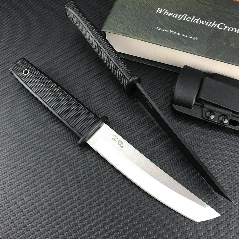 Cold Kobun Survival Fixed Tanto Blade Knife AUS 8A Blade with Kydex Sheath Army Tactical Straight Knives Hunting Protable Tool