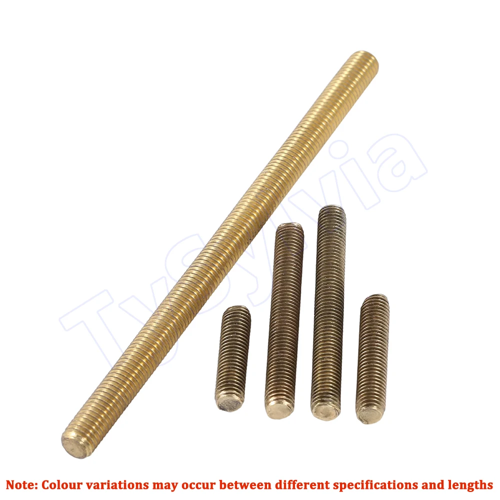 M2 M2.5 M3 M4 M5 M6 M8 M10 Brass Metric Threaded Rod, Full Thread Stud Bar, Length 25mm-250mm