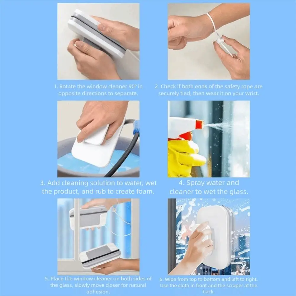

Простой в использовании двусторонний очиститель окон, магнитный скребок для мытья окон, скребок для чистки стекол