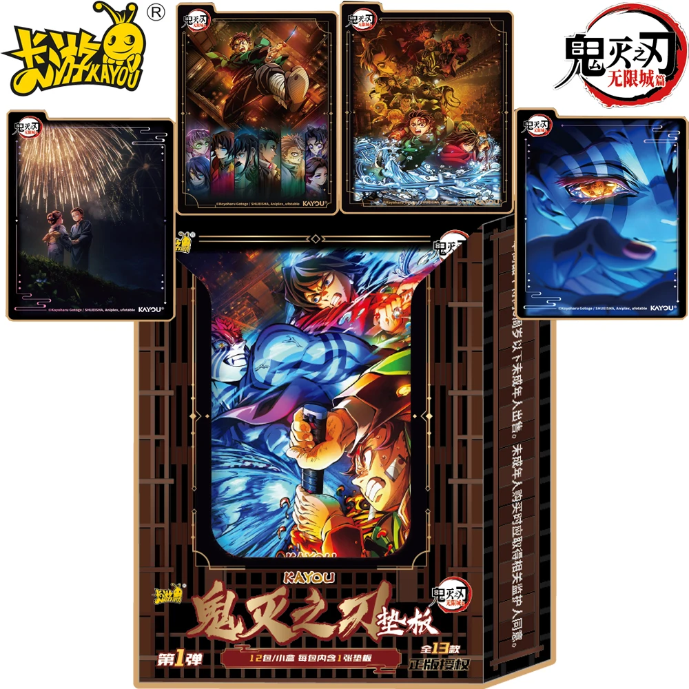 

Genuine KAYOU Demon Slayer Desk Mat Collection Cards Popular Japanese Anime Characters Exquisite Limited Cards Surprise Gifts