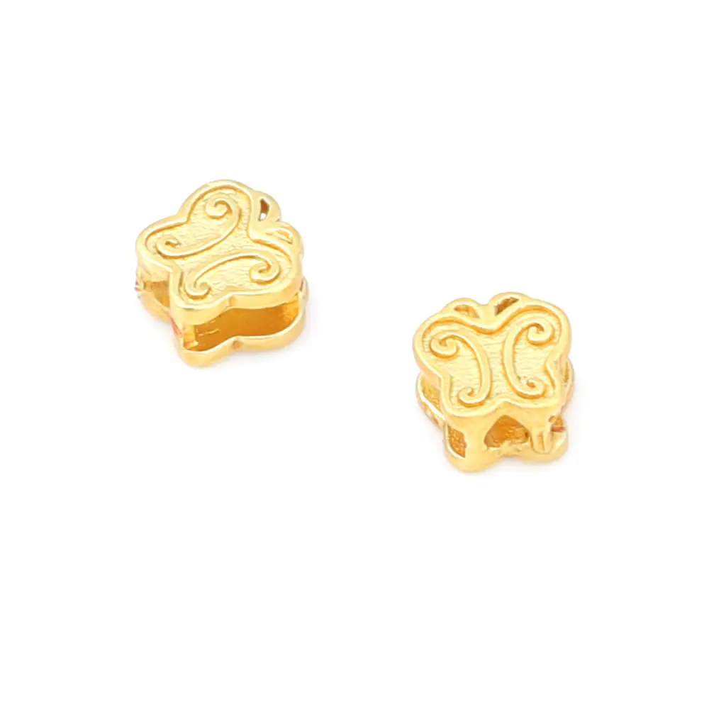 18K Gold Color Brass Butterfly Skull Chinese knot Fish Spacer Beads Bracelet Beads Diy Jewelry Making Accessories for Women