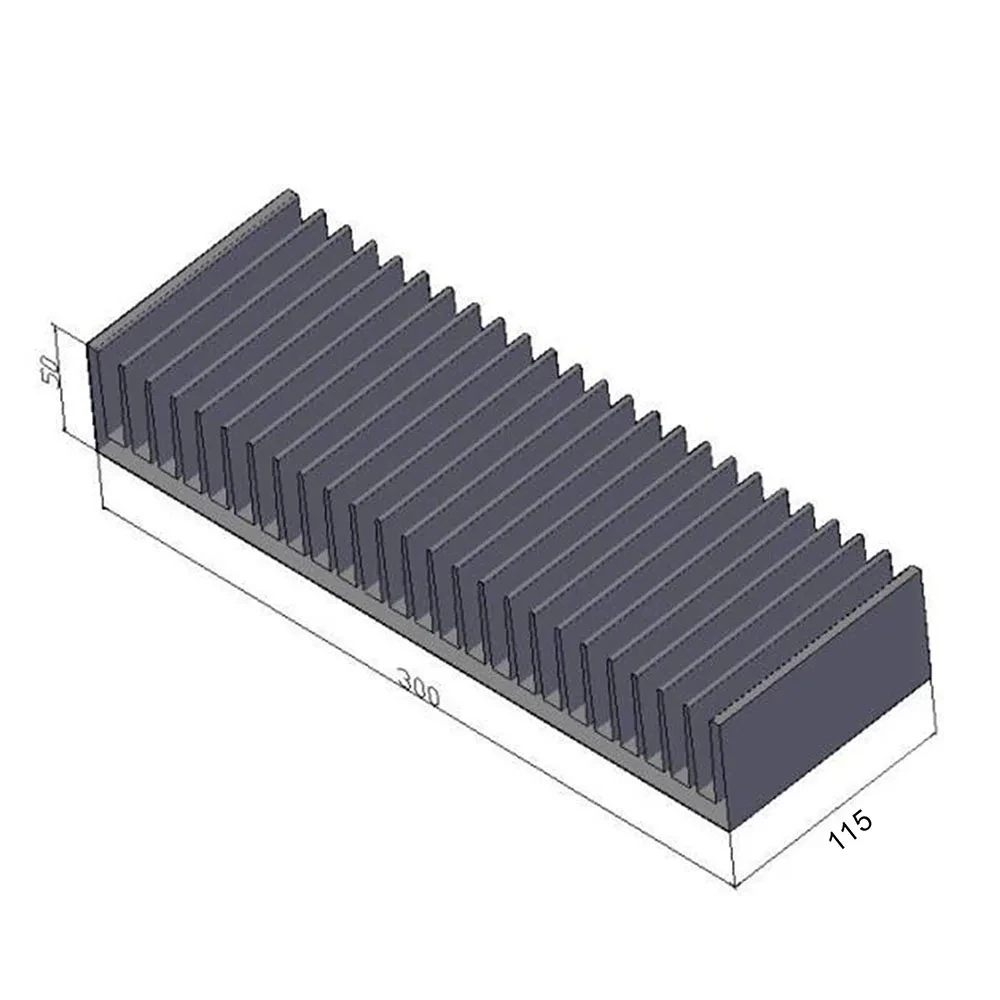 Black Class A power amplifier aluminum heat sink 300mmX115mmX50mm (LxHxW)