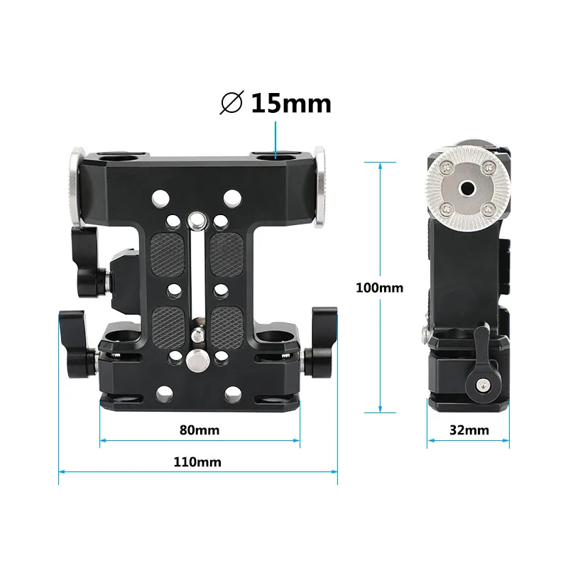 Imagem -02 - Hdrig-quick Release Plate Kit 15 mm Adaptador Rod Duplo Acessórios Estabilizadores Gimbal qr Baseplate