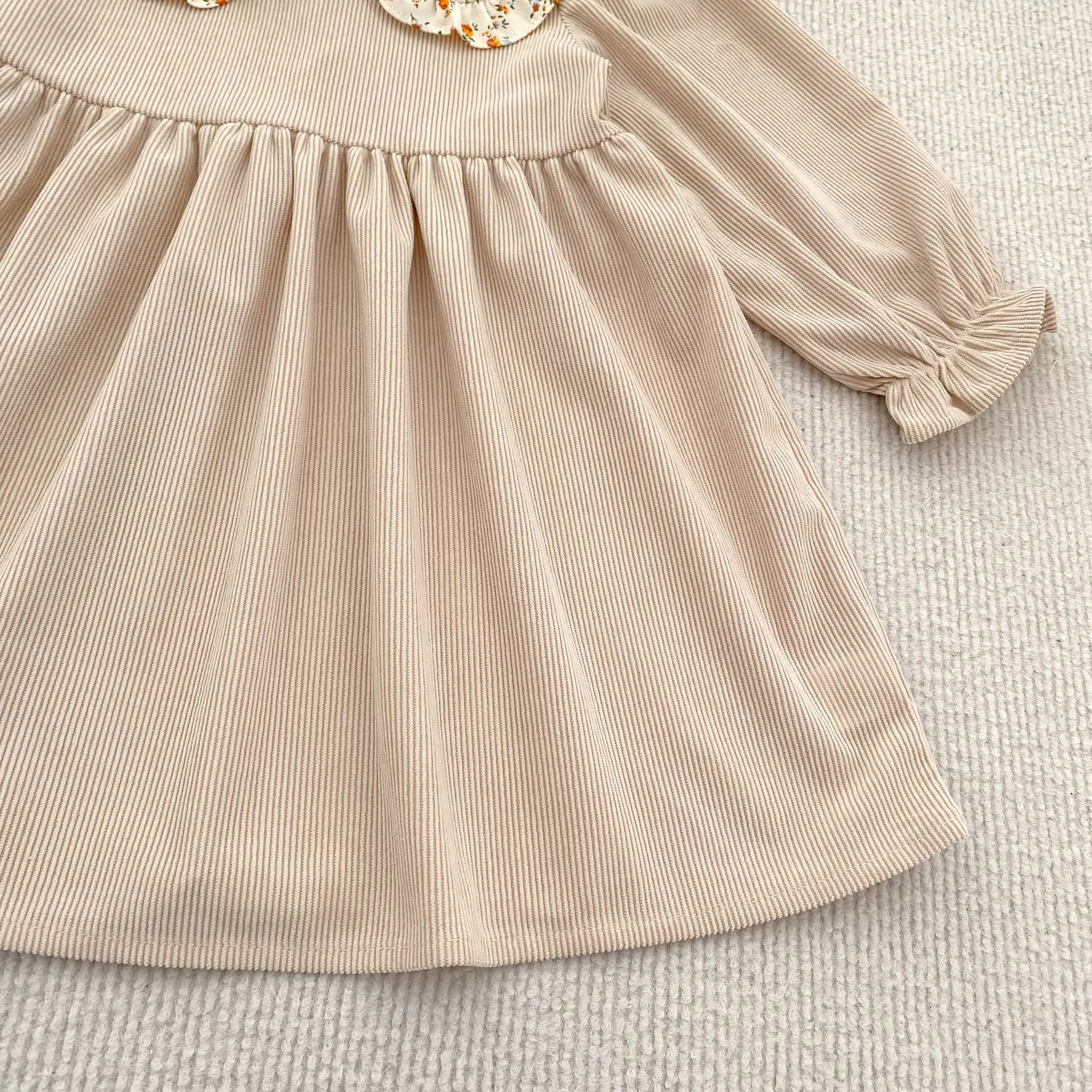 Herbst Neue Mädchen Kleid 1-6Y Puppe Neck Cord Blumen Kleid Frühling kinder Mädchen Langarm Prinzessin Mode Nette Kleid – Detail 9