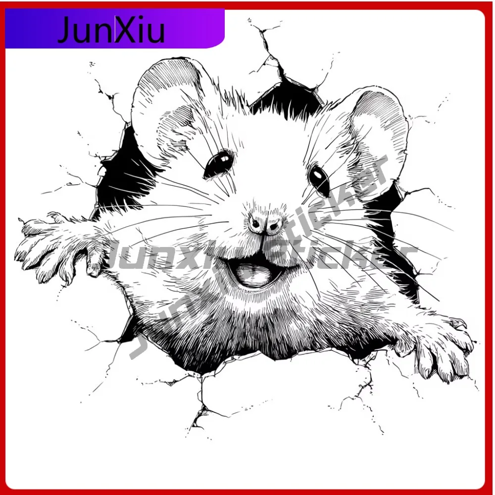 Adorable Mouse Peeking Through Unique Car Laptop Window Bumper Waterproof Vinyl Decal Accessory Vintage Aesthetic Trendy