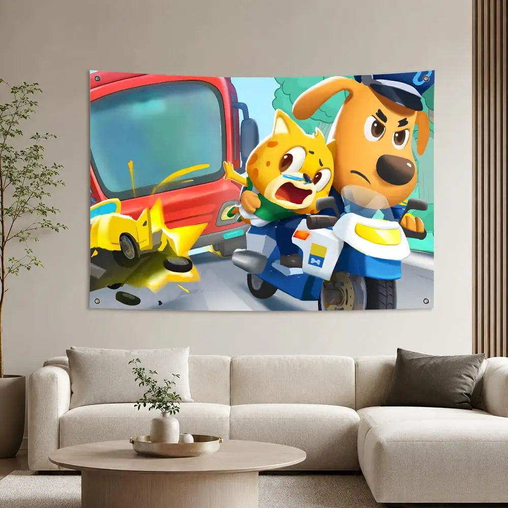 Safety Sheriff Labrador Flags Aesthetic Wall Tapestry Printed Wall Hanging Living Room Party Outdoor Decor