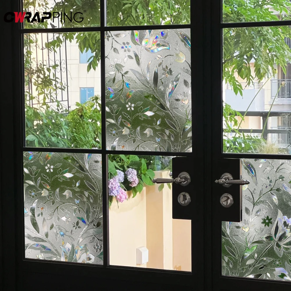 ملصق نافذة زجاجي من الفينيل، ملصق كهرباء، طبقة حماية منزلية ذاتية اللصق مناسبة لتزيين الحمام المكتبي #4