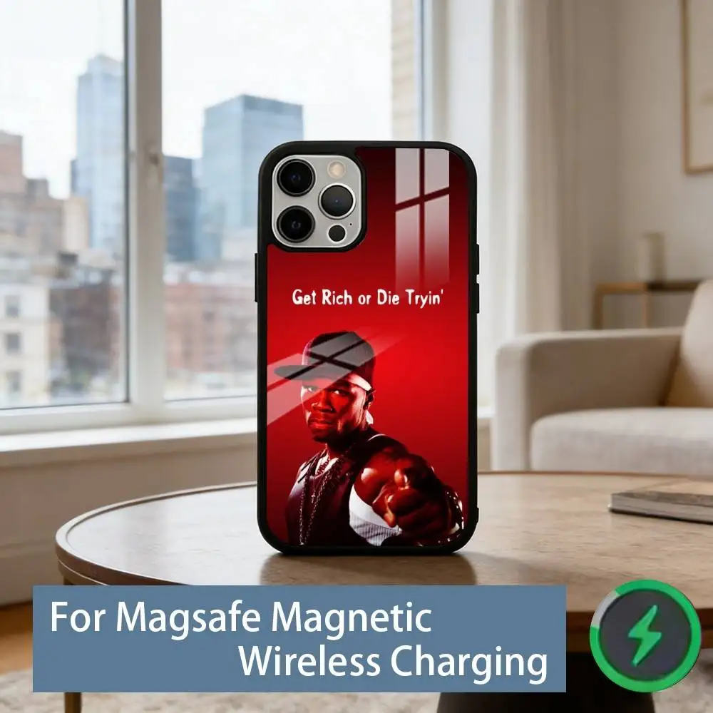 50 Cent Rapper Phone Case For iPhone17,16,15,14,13,12,11 Plus,Pro Magnetic with Magsafe Wireless Charging 4
