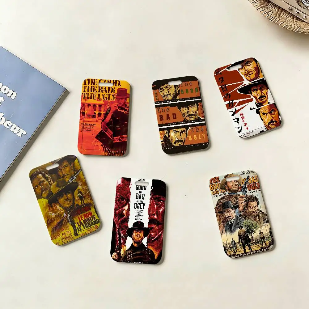 The Good the Bad and the Ugly Movie 1 Pcs Sliding ID Badge Holder with Clear Window ID Card Protector for Office School Staff
