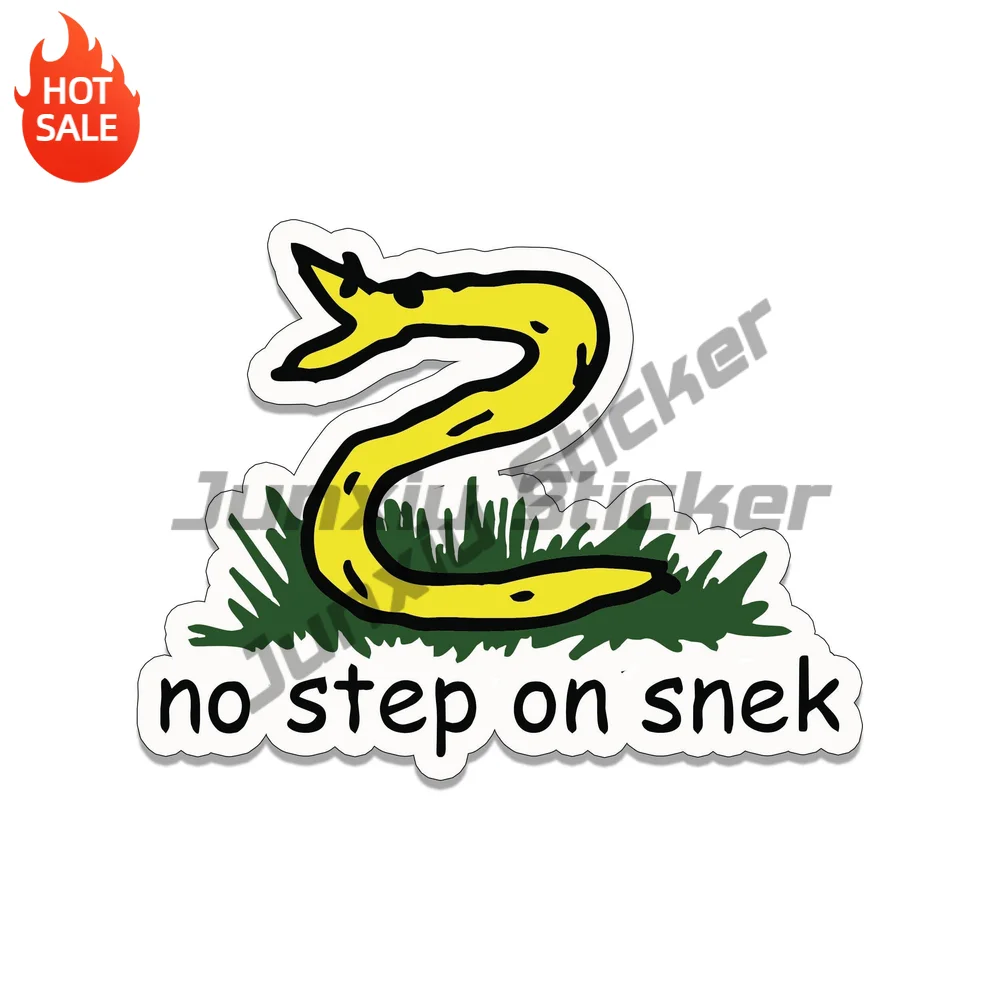 No Step On Snek Snake and Grass Vinyl Car Sticker Decal for Car Window and Laptop Decorative Graphic