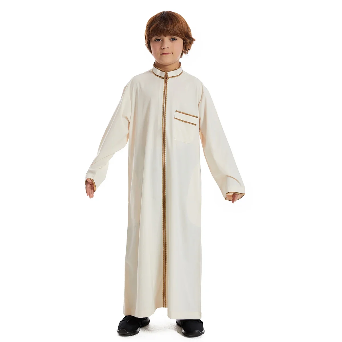 Eid Ramadan Musulmano Bambini Ragazzi Jubba Thobe Dubai Turchia Abaya Djellaba Dishdasha Abito arabo saudita Abbigliamento islamico Abito per bambini