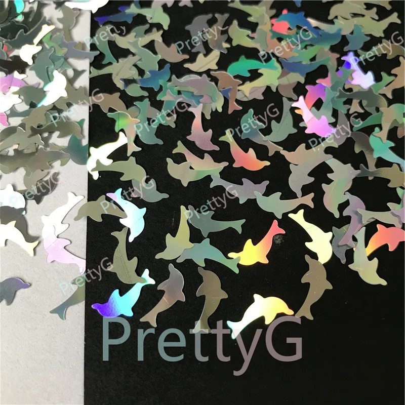 Pretty tyg – paillettes holographiques en forme de dauphin, 1 boîte, pour résine, bricolage, Art corporel, maquillage artisanal, accessoires de décoration