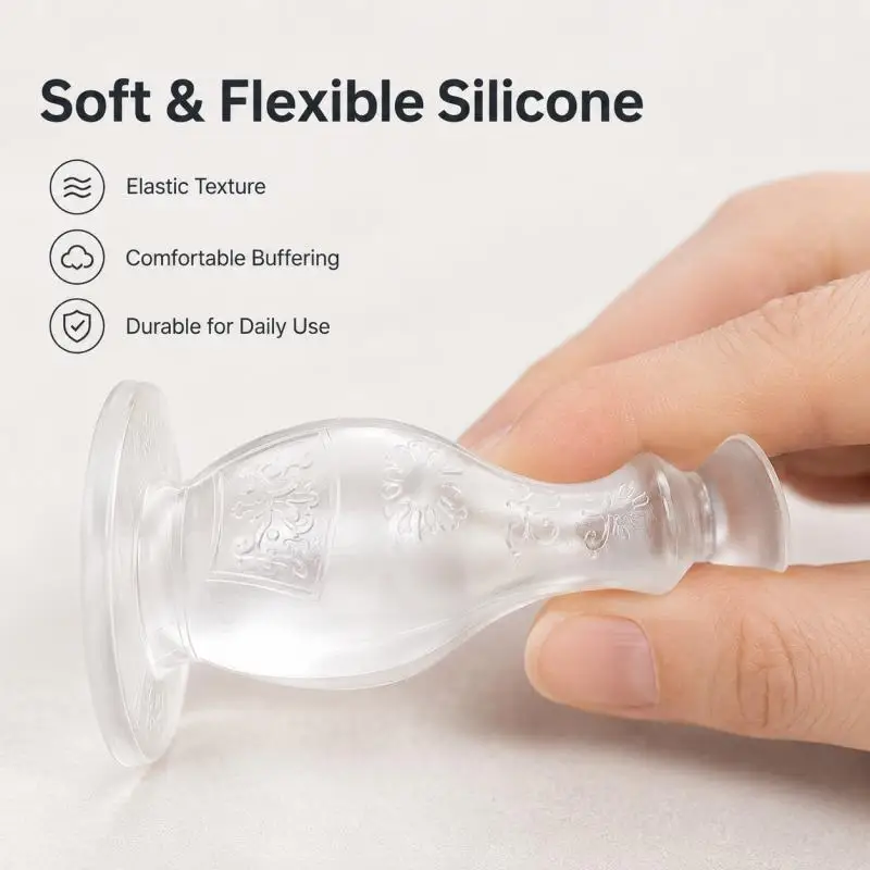 Transparent Silicone Door Stopper, Punch-Free Anti-Collision Wall Protector, Noise Reducing Door Bumper for Home