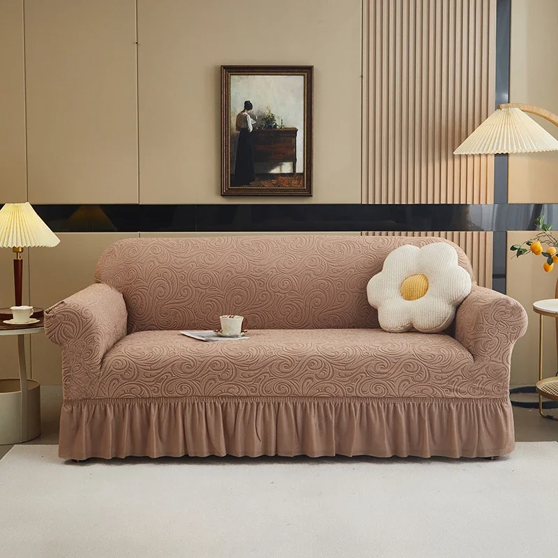 Elastic Sofa Cover for Living Room Home Jacquard Stretch Slipcovers Corner Couch Covers 1/2/3/4 Seater L Shape Free Shopping