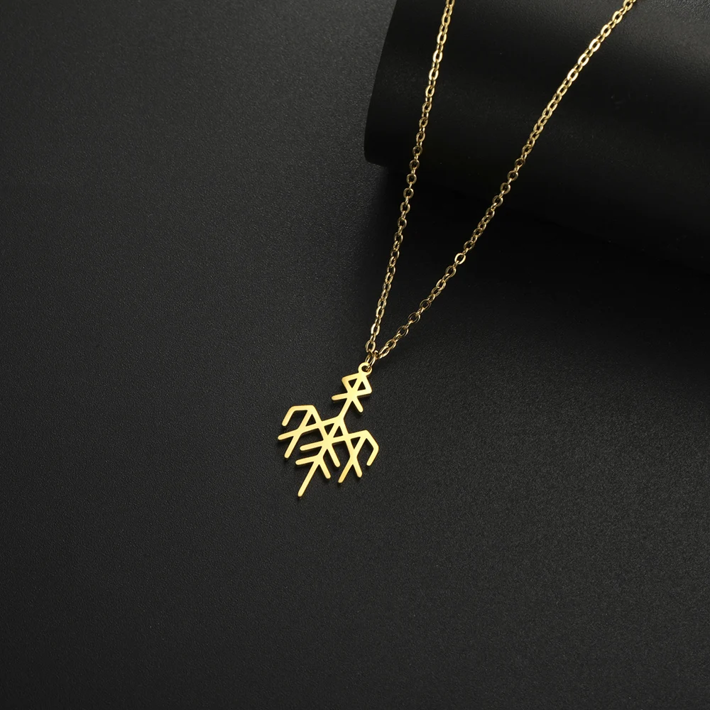 Dawapara Wardruna Symbol Halskette Älteres Futhark Nordisches Runen-Anhänger Schutzamulett Edelstahl-Schmuck – Detail 12