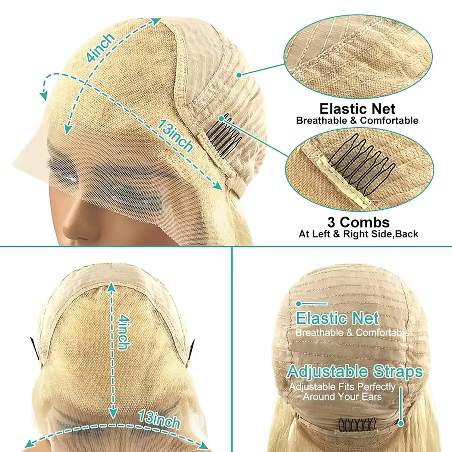 40 Inch Blonde 613 Hd Lace Frontal Wig 13X6 Brazilian Straight Human Hair Wig Transparent Lace Frontal Wig For Women 250 Density image 6