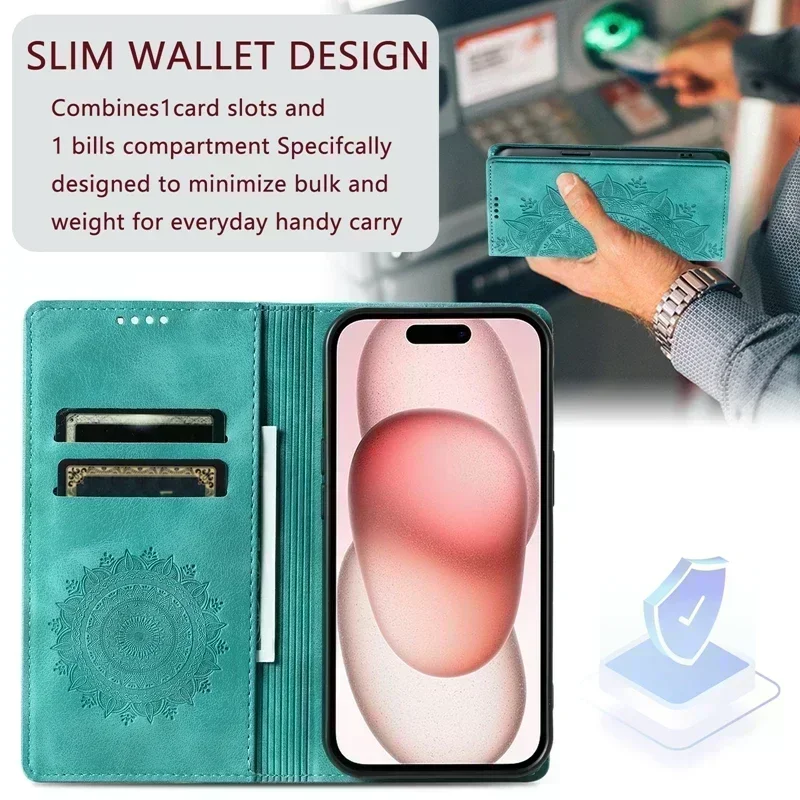 POCO C55 Totem Flip Case For Xiaomi Poco C55 Magnetic Coque Xiaomi Poco M4 M3 Pro M2 M5s Cover Leather Card Slots Protect Cases