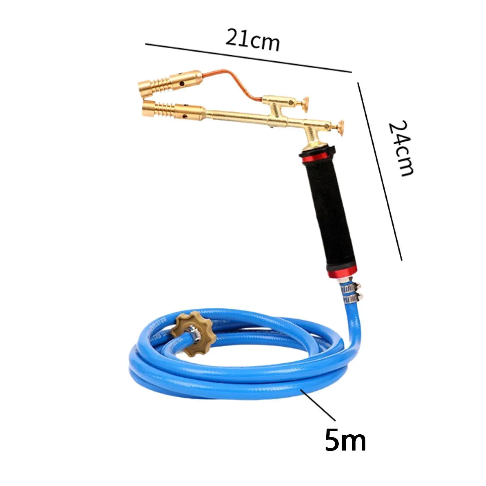 Propane Torch Head with 5M Hose Soldering Torch Adjustable Flame for Soldering Cooking