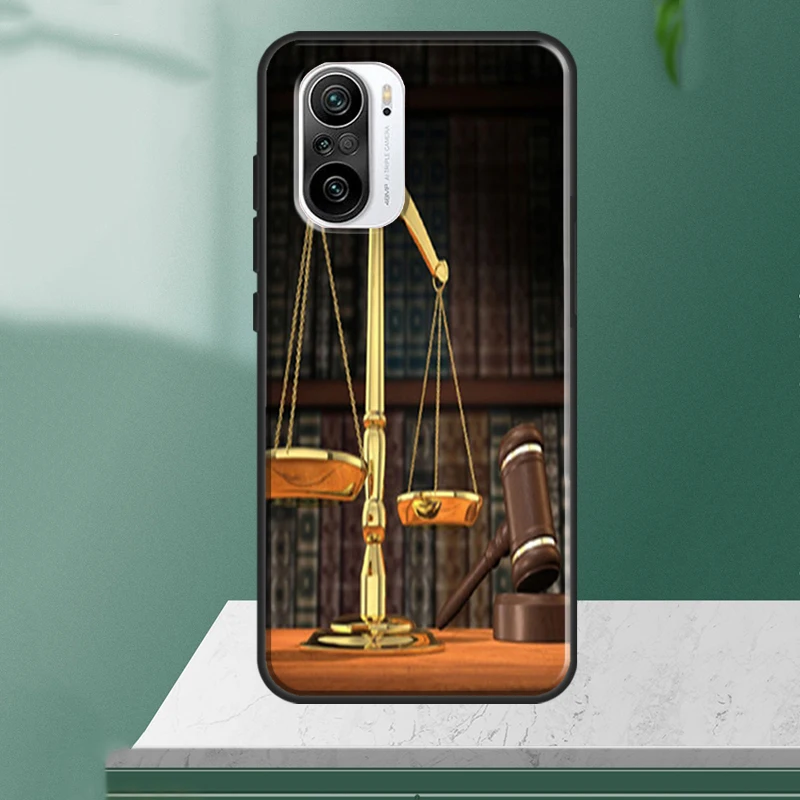 Law Lawyer Judge Justice Case For POCO F5 X3 X4 X5 Pro C40 M4 M5s F3 F4 GT Cover For Xiaomi 13 12 Lite 11T 12T Pro