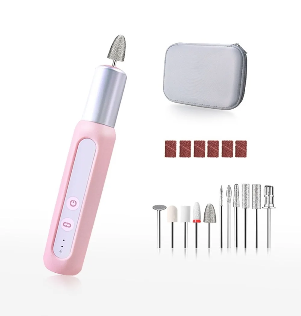 

Portable electric nail drill with LED lamp Stainless Steel nail drill machine