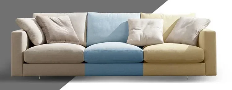 

Soft Fabric Family Hall Office Sofa Leisure Soft Furniture Settee Fabric Moon Chair Sectional Couch Sofa Set