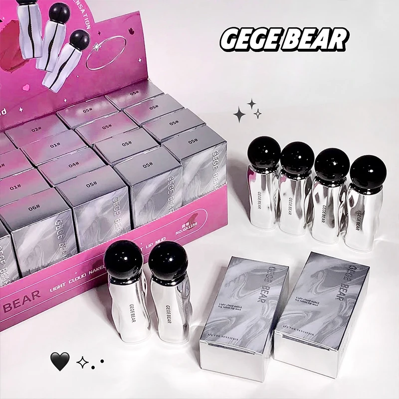 GEGE BEAR Light Cloud Velluto nudo Fango per labbra Opaco Opaco Colore avanzato Sbiancante Regalo per le vacanze