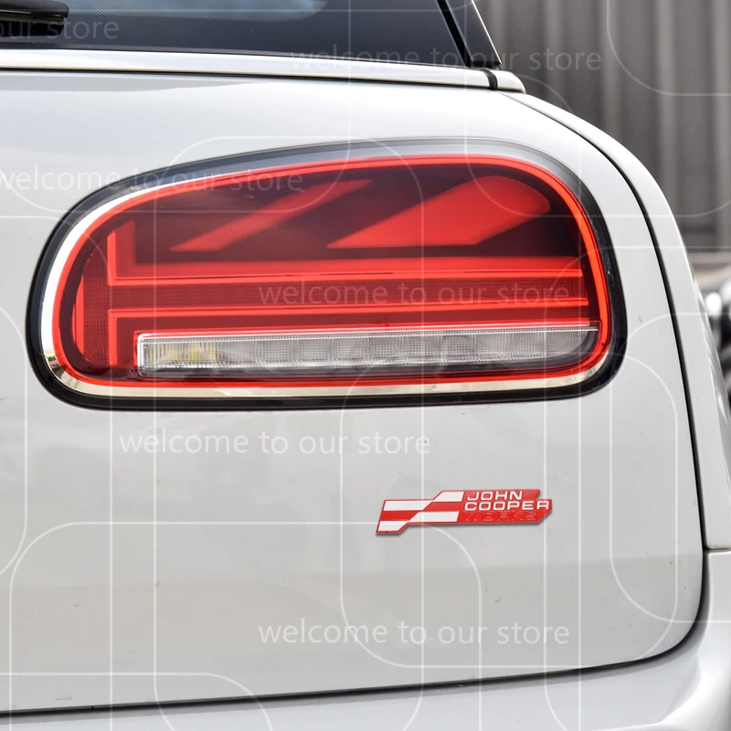 3D New JCW Car Sticker Front Grille Zinc Alloy Emblem For Mini Cooper S U25 J01 J05 Aceman F66 F65 F67 Rear Trunk Badge Decal - view 6