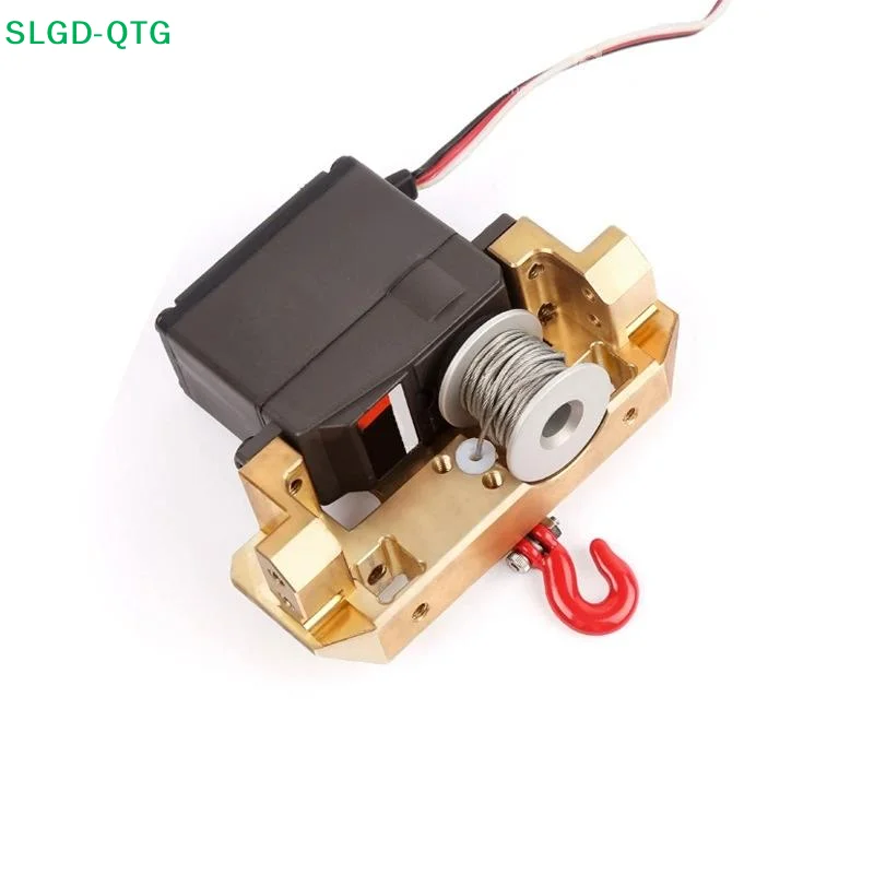 Hot! 25T Steering Gear Servo Winch Spool Wheel Drum Steel Wires Trailer Hook For 1/10 RC Crawler Car Tool