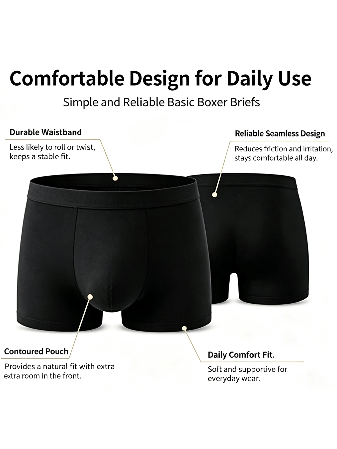8 Pack Men's Knit Boxer Briefs Comfortable Soft Breathable Fabric Everyday Active Fit Elastic Waistband All Season Underwear Set